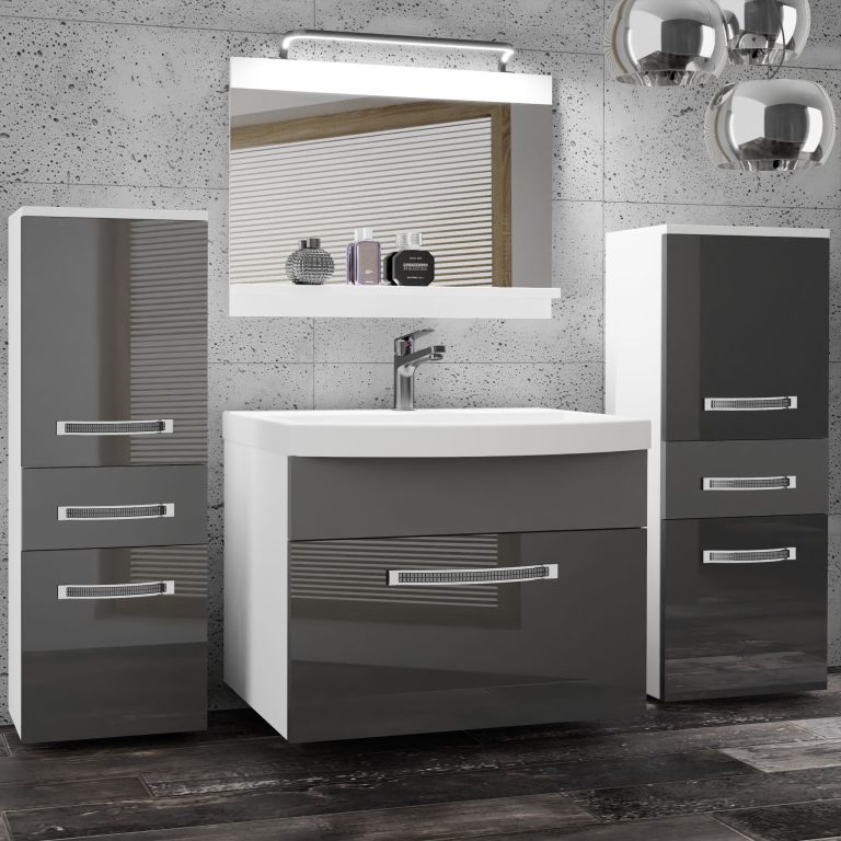 Zestaw mebli łazienkowych Glamour 72 GLA PM 4/0/W/SSR/0/MB/PP