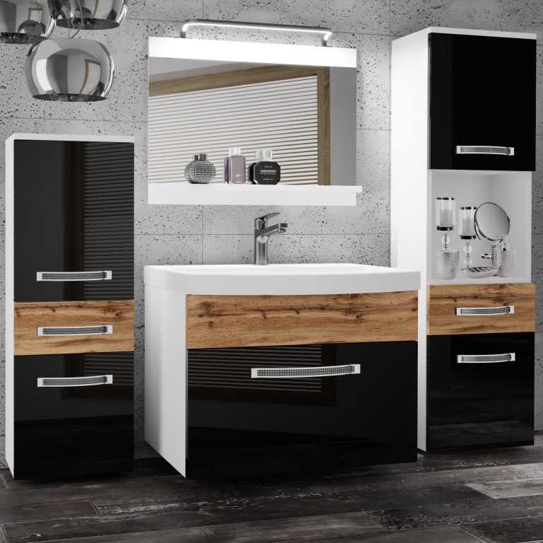 Zestaw mebli łazienkowych Glamour 95 GLA PM 5/0/W/BDW/0/MB/PP