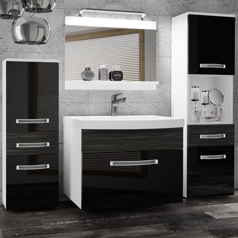 Zestaw mebli łazienkowych Glamour 94 GLA PM 5/0/W/BHK/0/MB/PP