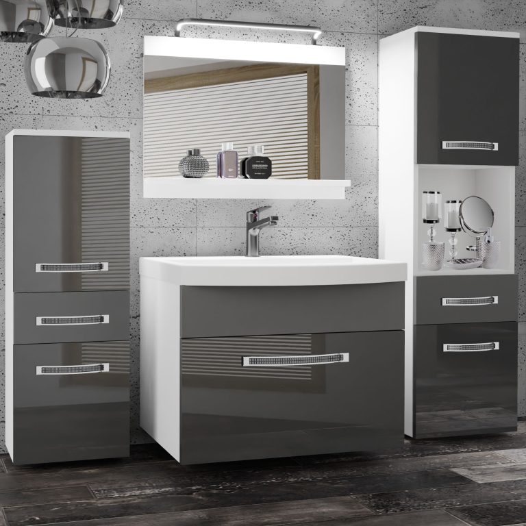 Zestaw mebli łazienkowych Glamour 91 GLA PM 5/0/W/SSR/0/MB/PP