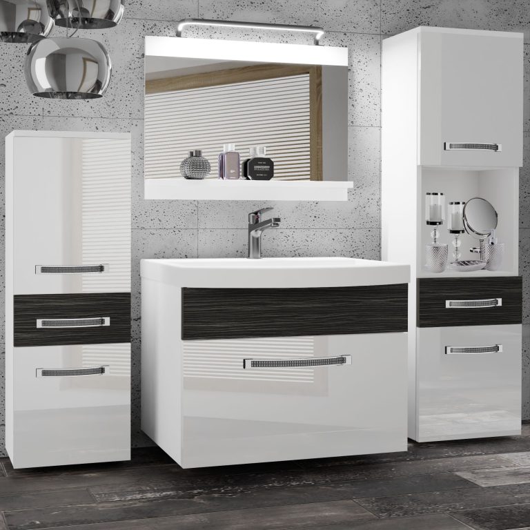Zestaw mebli łazienkowych Glamour 92 GLA PM 5/0/W/WHK/0/MB/PP