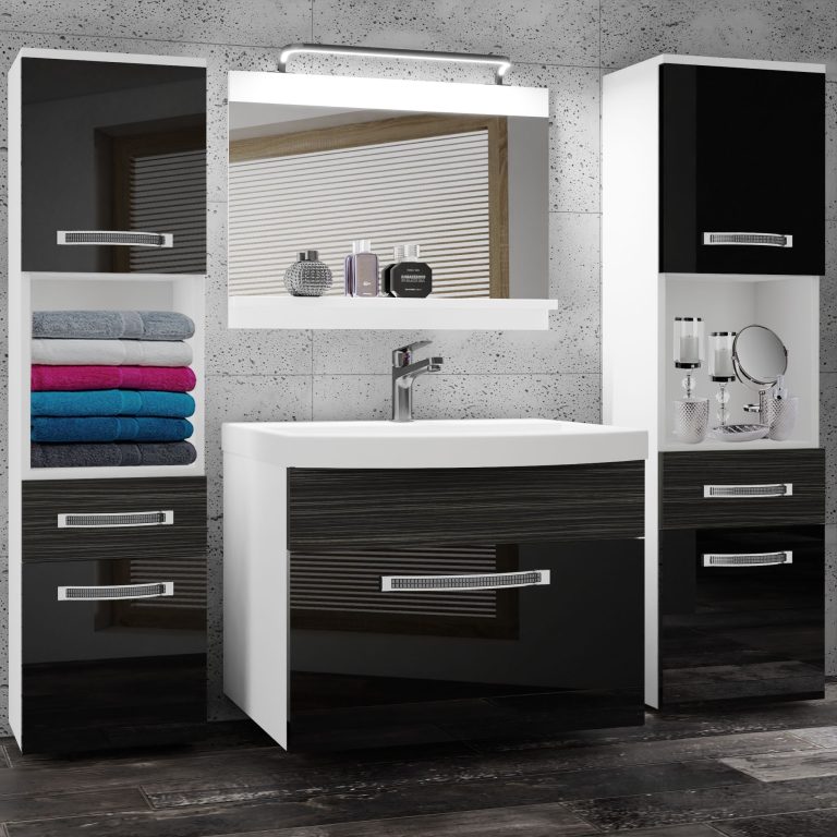 Zestaw mebli łazienkowych Glamour 113 GLA PM 6/0/W/BHK/0/MB/PP