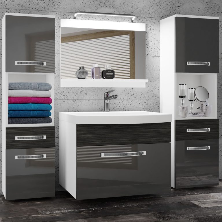 Zestaw mebli łazienkowych Glamour 109 GLA PM 6/0/W/SHK/0/MB/PP