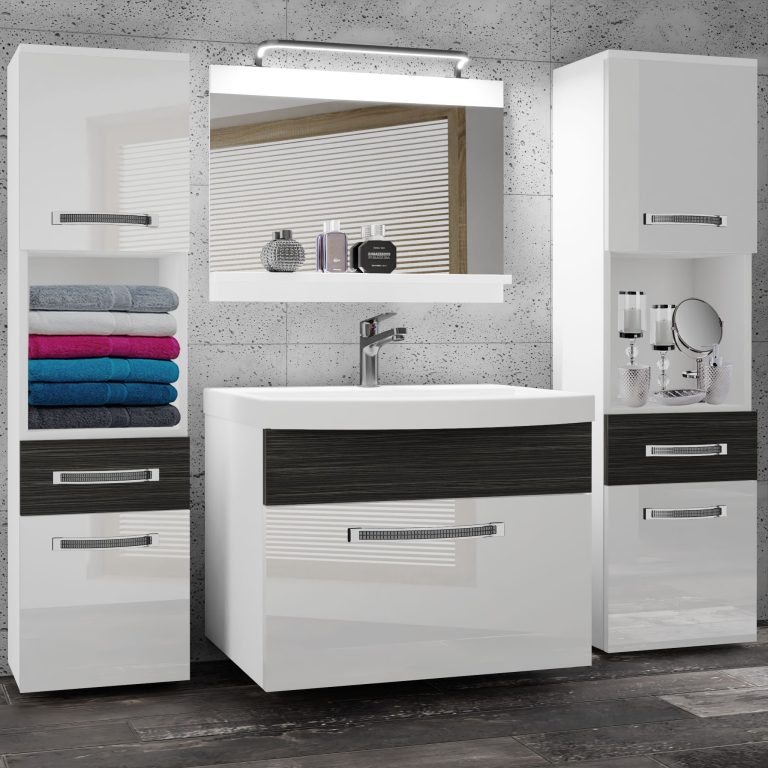 Zestaw mebli łazienkowych Glamour 111 GLA PM 6/0/W/WHK/0/MB/PP