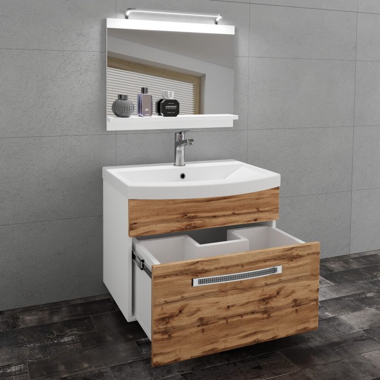 Zestaw mebli łazienkowych Glamour 4 GLA M 1/0/W/DW/0/MB/PP