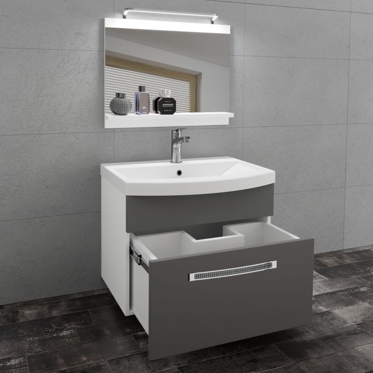 Zestaw mebli łazienkowych Glamour 3 GLA M 1/0/W/SR/0/MB/PP