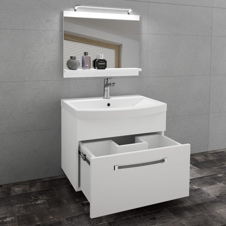 Zestaw mebli łazienkowych Glamour 1 GLA M 1/0/W/W/0/MB/PP