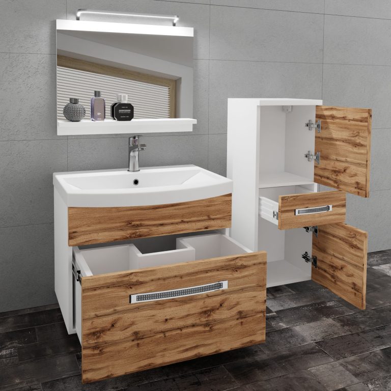 Zestaw mebli łazienkowych Glamour 23 GLA M 2/0/W/DW/0/MB/PP