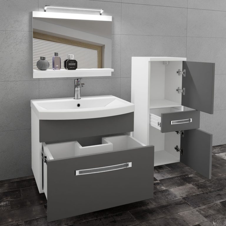 Zestaw mebli łazienkowych Glamour 22 GLA M 2/0/W/SR/0/MB/PP