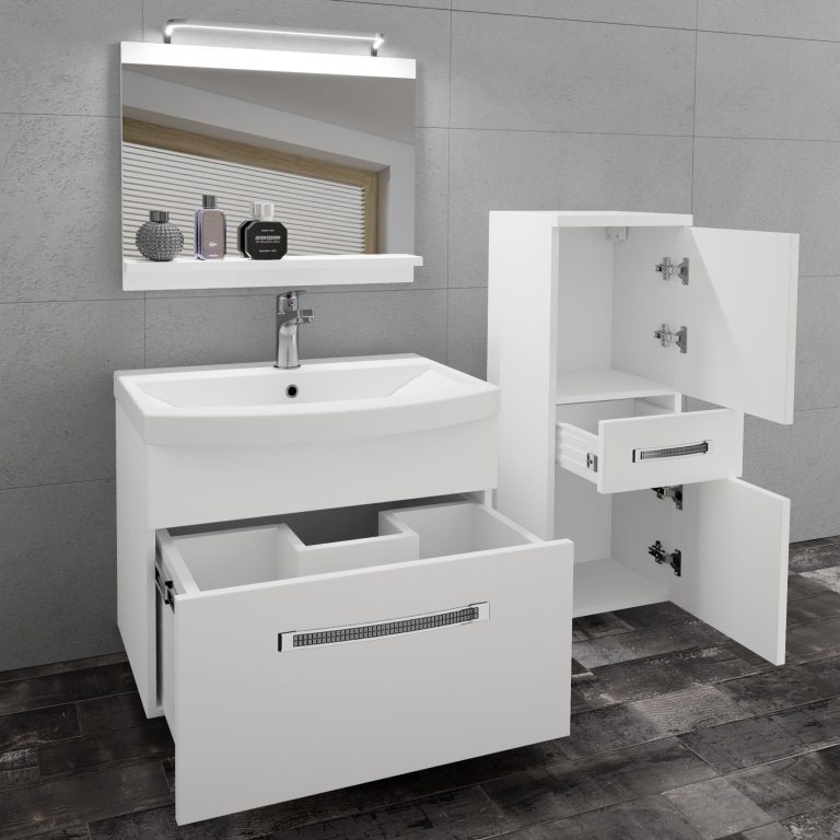 Zestaw mebli łazienkowych Glamour 20 GLA M 2/0/W/W/0/MB/PP