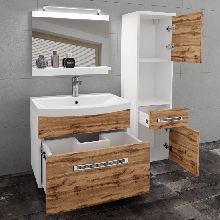 Zestaw mebli łazienkowych Glamour 42 GLA M 3/0/W/DW/0/MB/PP
