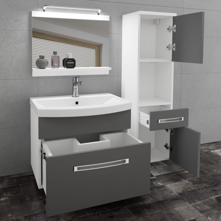 Zestaw mebli łazienkowych Glamour 41 GLA M 3/0/W/SR/0/MB/PP