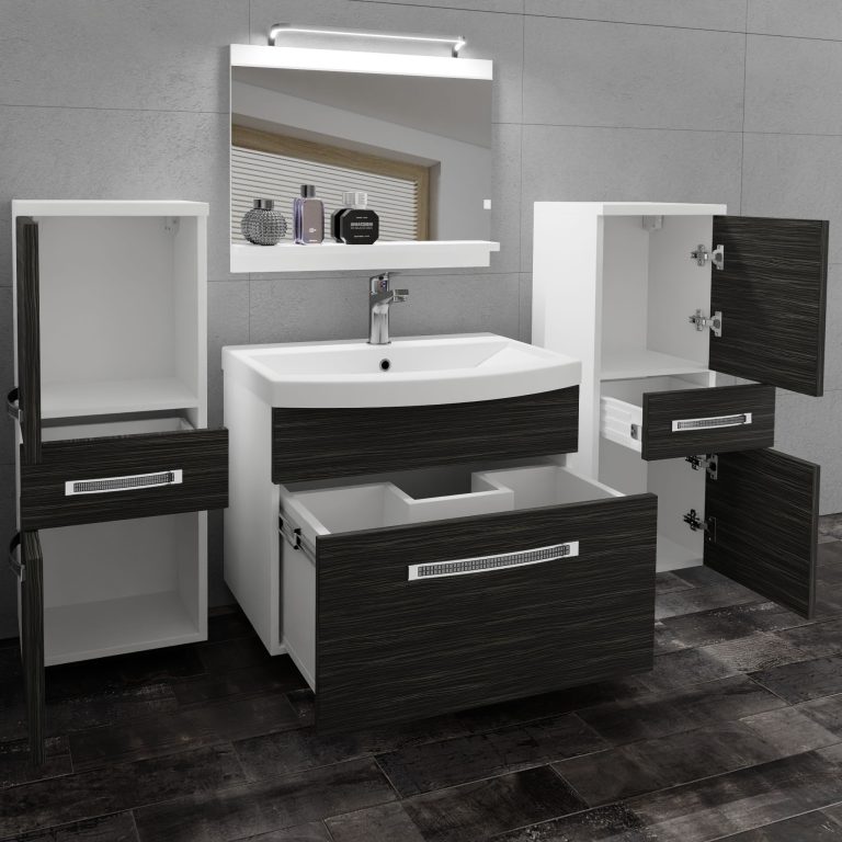 Zestaw mebli łazienkowych Glamour 59 GLA M 4/0/W/HK/0/MB/PP