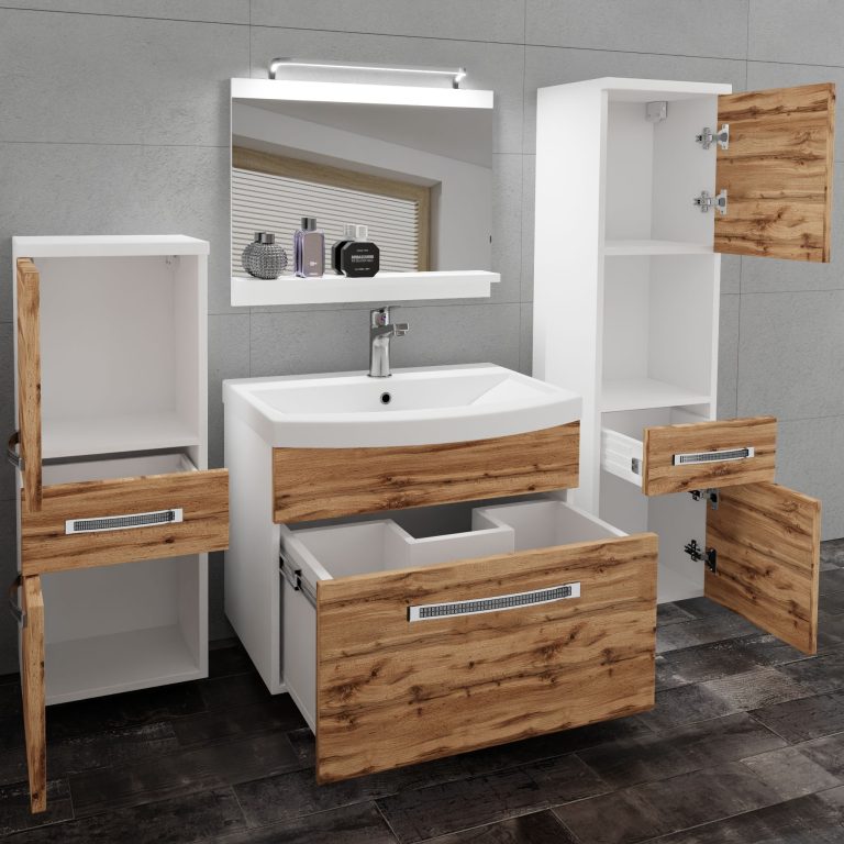 Zestaw mebli łazienkowych Glamour 80 GLA M 5/0/W/DW/0/MB/PP