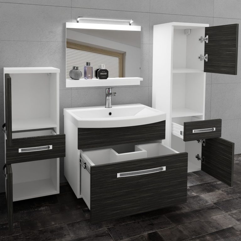Zestaw mebli łazienkowych Glamour  78 GLA M 5/0/W/HK/0/MB/PP