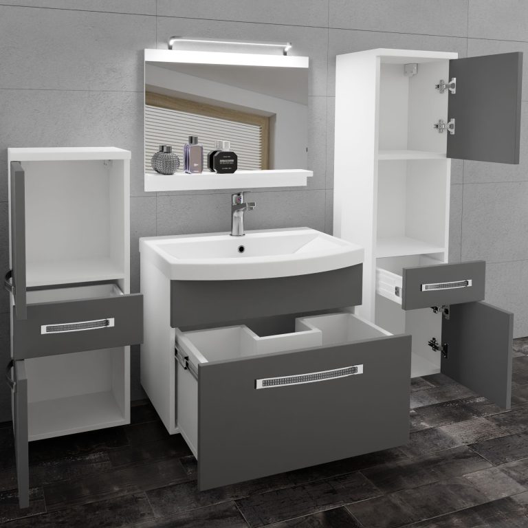 Zestaw mebli łazienkowych Glamour 79 GLA M 5/0/W/SR/0/MB/PP