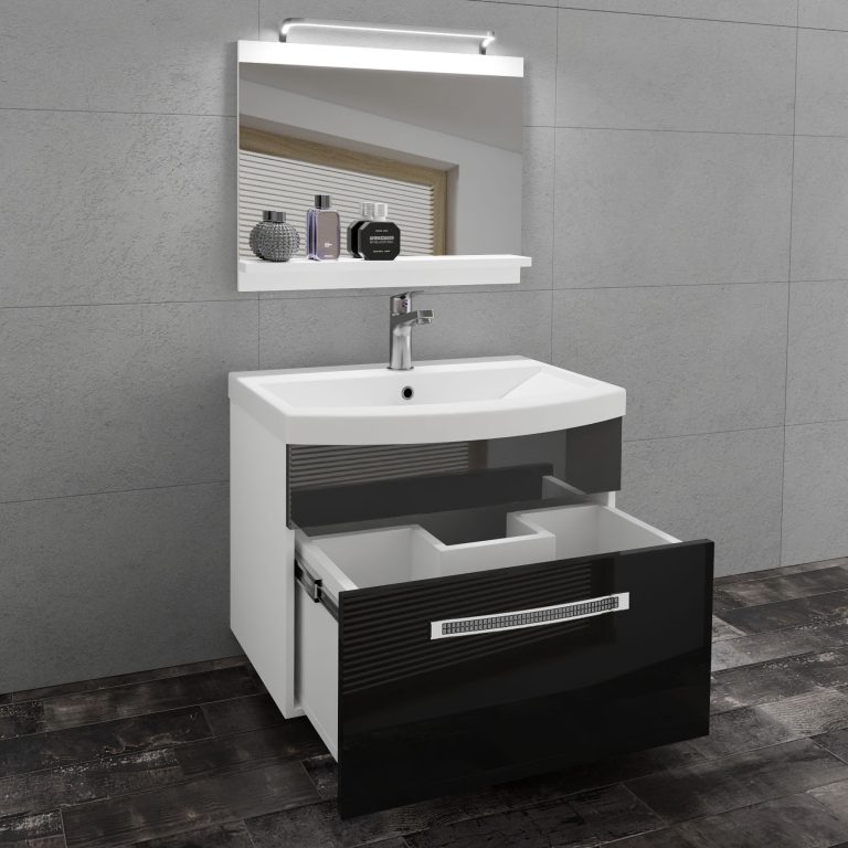 Zestaw mebli łazienkowych Glamour 11 GLA P 1/0/W/BS/0/MB/PP