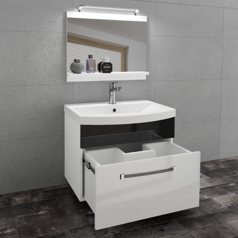Zestaw mebli łazienkowych Glamour 8 GLA P 1/0/W/WB/0/MB/PP