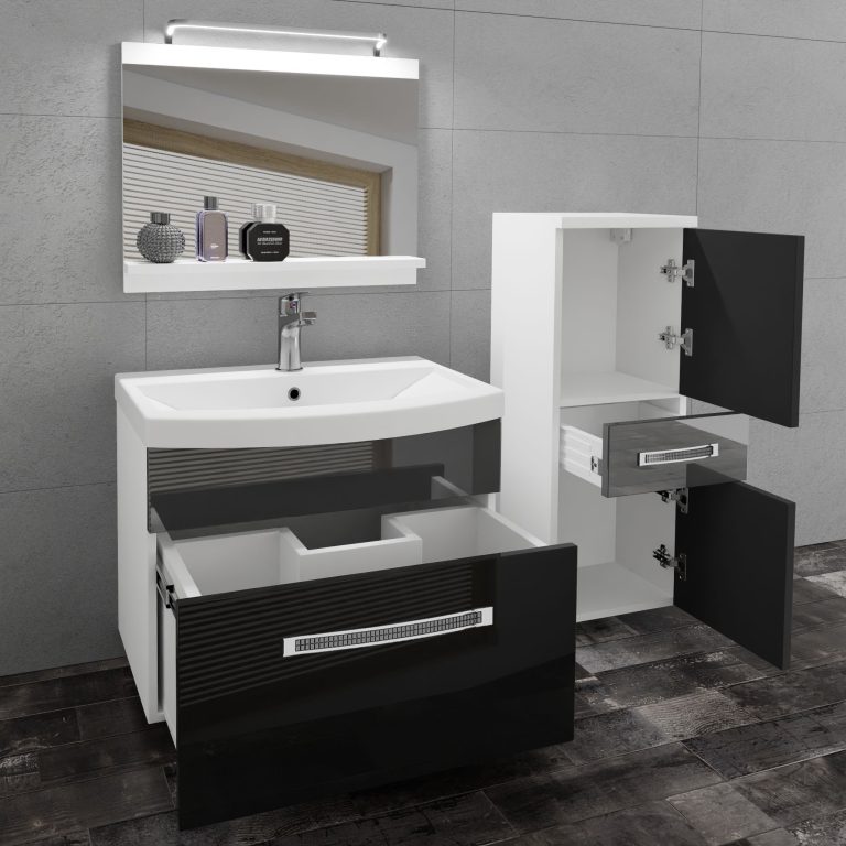 Zestaw mebli łazienkowych Glamour 30 GLA P 2/0/W/BS/0/MB/PP