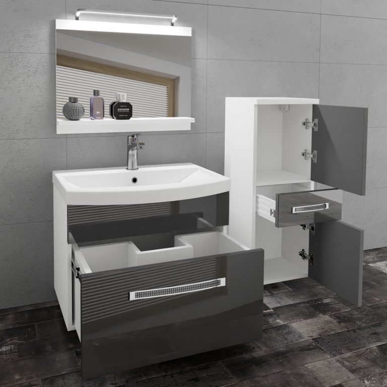 Zestaw mebli łazienkowych Glamour 26 GLA P 2/0/W/S/0/MB/PP