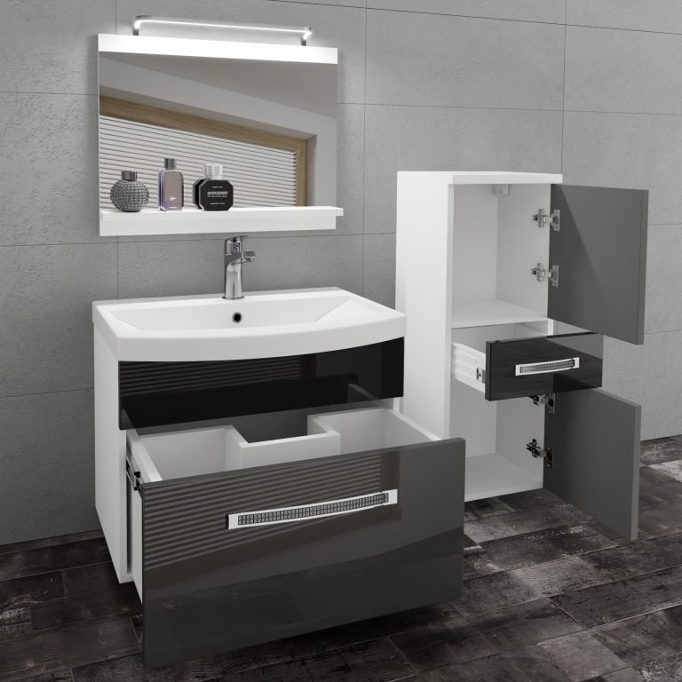 Zestaw mebli łazienkowych Glamour 31 GLA P 2/0/W/SB/0/MB/PP