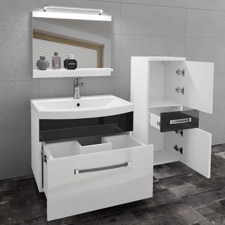 Zestaw mebli łazienkowych Glamour 27 GLA P 2/0/W/WB/0/MB/PP