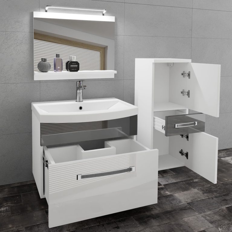 Zestaw mebli łazienkowych Glamour 28 GLA P 2/0/W/WS/0/MB/PP
