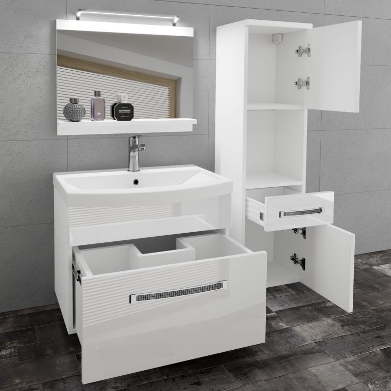 Zestaw mebli łazienkowych Glamour 43 GLA P 3/0/W/W/0/MB/PP