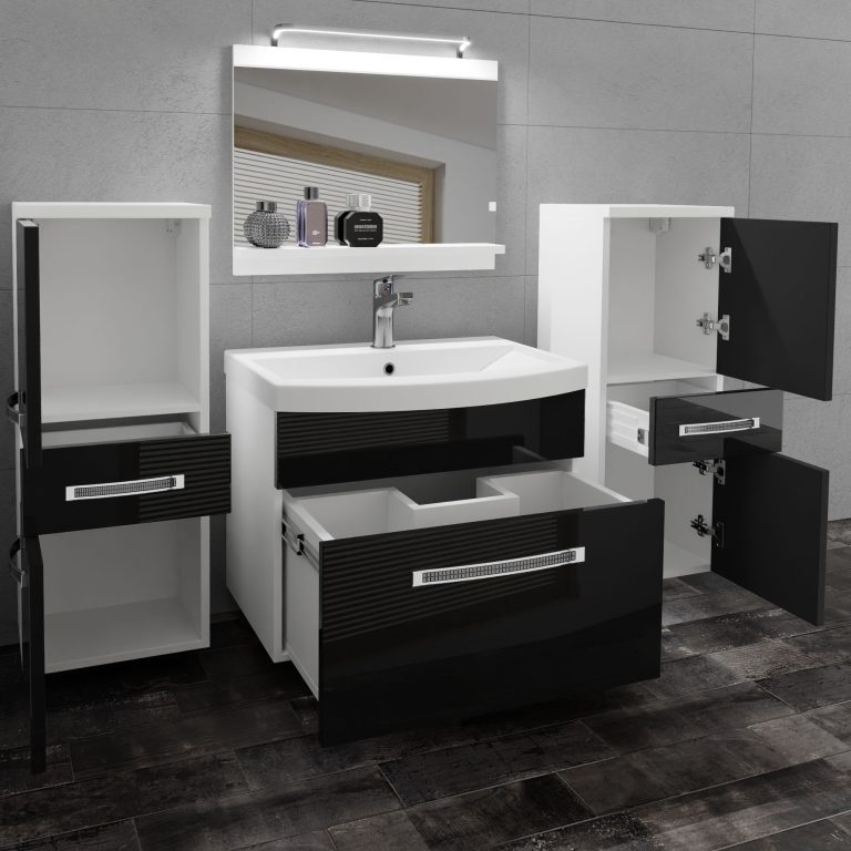 Zestaw mebli łazienkowych Glamour 63 GLA P 4/0/W/B/0/MB/PP