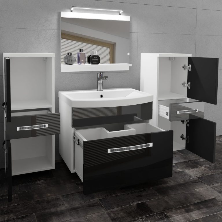 Zestaw mebli łazienkowych Glamour 68 GLA P 4/0/W/BS/0/MB/PP