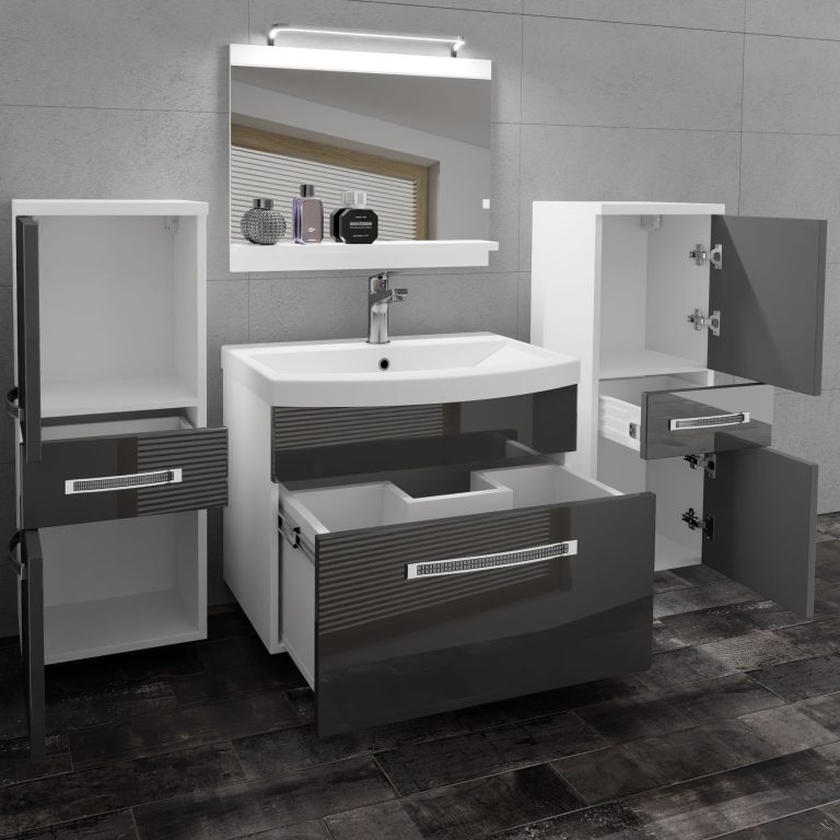 Zestaw mebli łazienkowych Glamour 64 GLA P 4/0/W/S/0/MB/PP