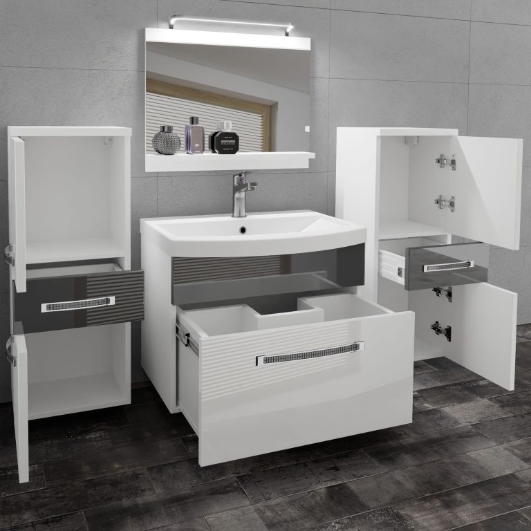 Zestaw mebli łazienkowych Glamour 66 GLA P 4/0/W/WS/0/MB/PP