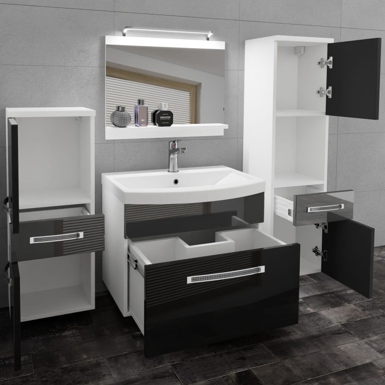 Zestaw mebli łazienkowych Glamour 87 GLA P 5/0/W/BS/0/MB/PP