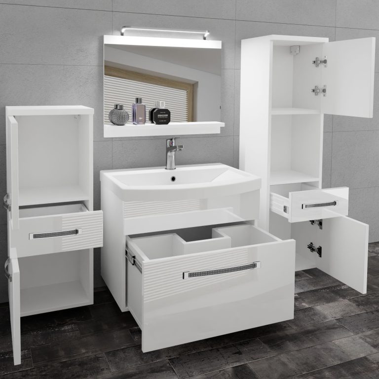 Zestaw mebli łazienkowych Glamour 81 GLA P 5/0/W/W/0/MB/PP