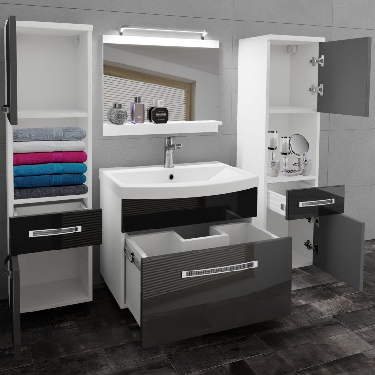 Zestaw mebli łazienkowych Glamour 107 GLA P 6/0/W/SB/0/MB/PP