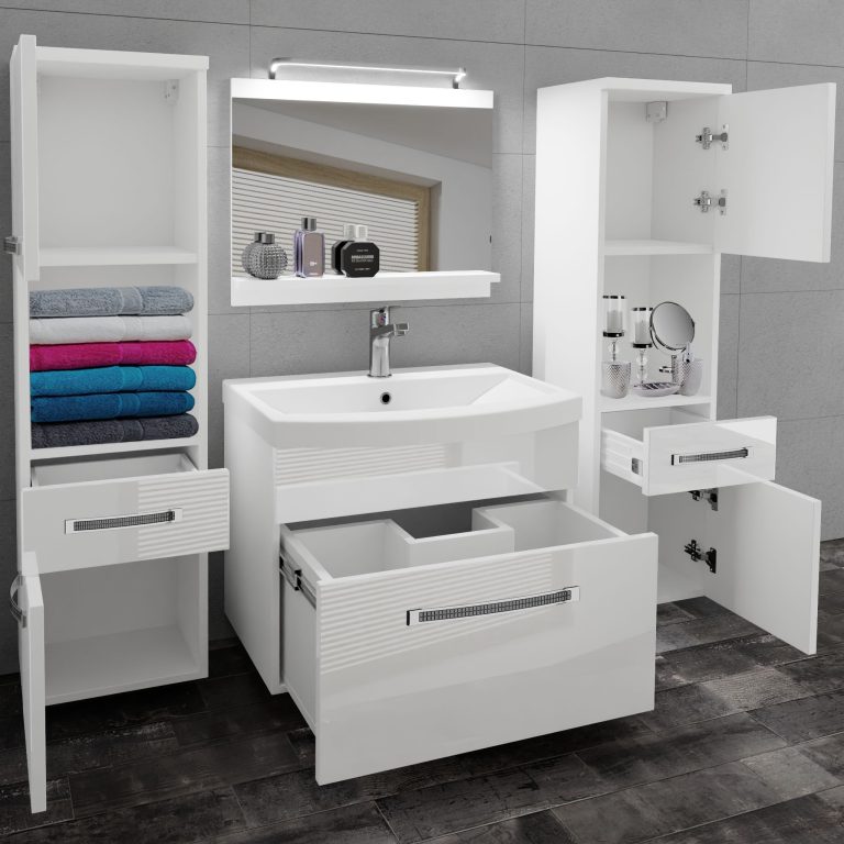 Zestaw mebli łazienkowych Glamour 100 GLA P 6/0/W/W/0/MB/PP
