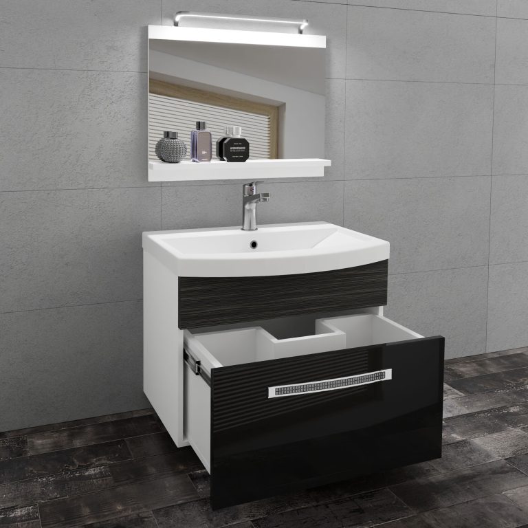 Zestaw mebli łazienkowych Glamour 18 GLA PM 1/0/W/BHK/0/MB/PP