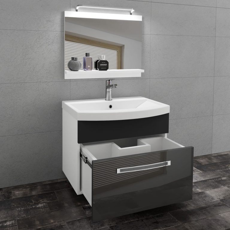 Zestaw mebli łazienkowych Glamour 13 GLA PM 1/0/W/SB/0/MB/PP