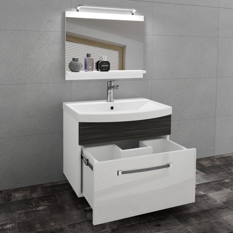 Zestaw mebli łazienkowych Glamour 16 GLA PM 1/0/W/WHK/0/MB/PP