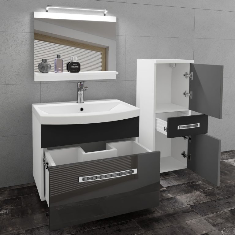 Zestaw mebli łazienkowych Glamour 32 GLA PM 2/0/W/SB/0/MB/PP