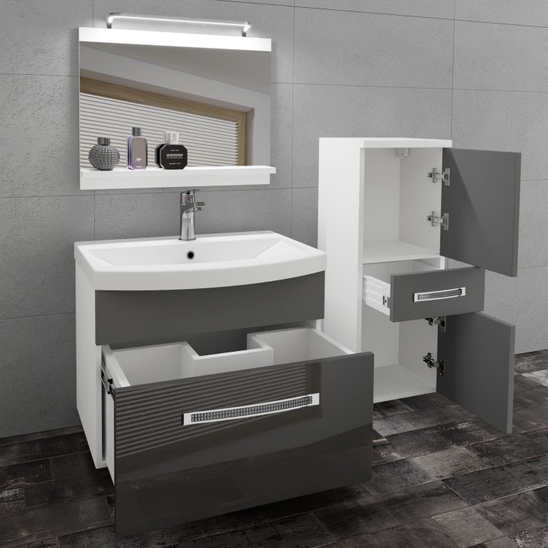 Zestaw mebli łazienkowych Glamour 34 GLA PM 2/0/W/SSR/0/MB/PP