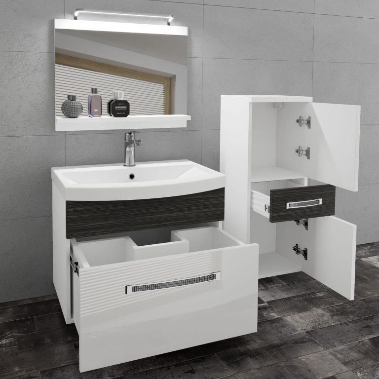Zestaw mebli łazienkowych Glamour 35 GLA PM 2/0/W/WHK/0/MB/PP
