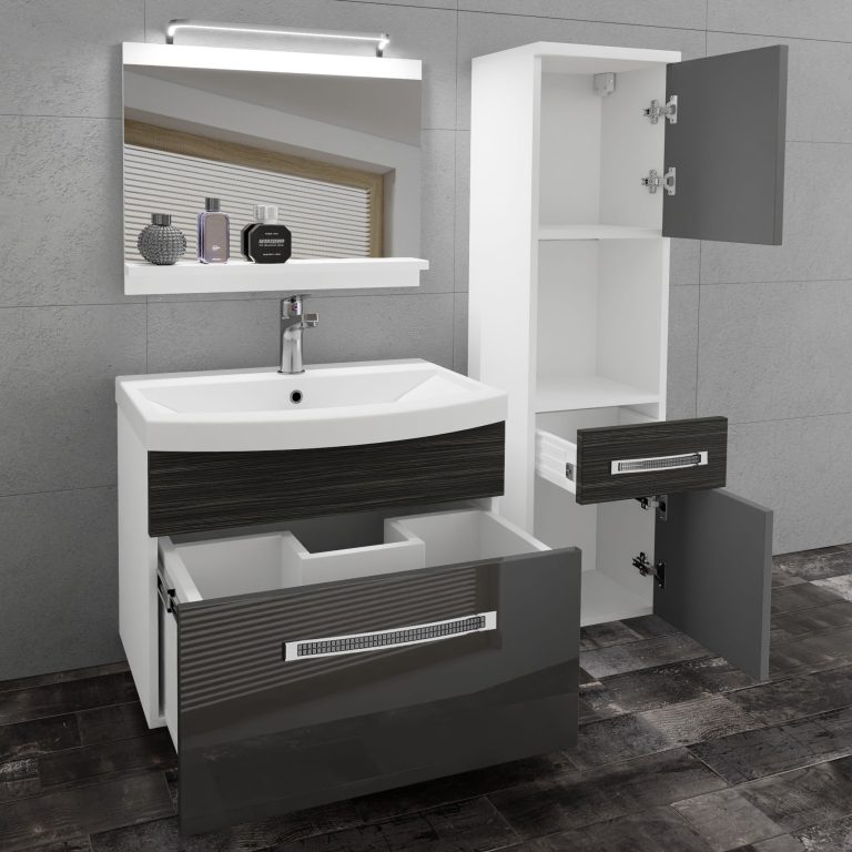 Zestaw mebli łazienkowych Glamour 52 GLA PM 3/0/W/SHK/0/MB/PP