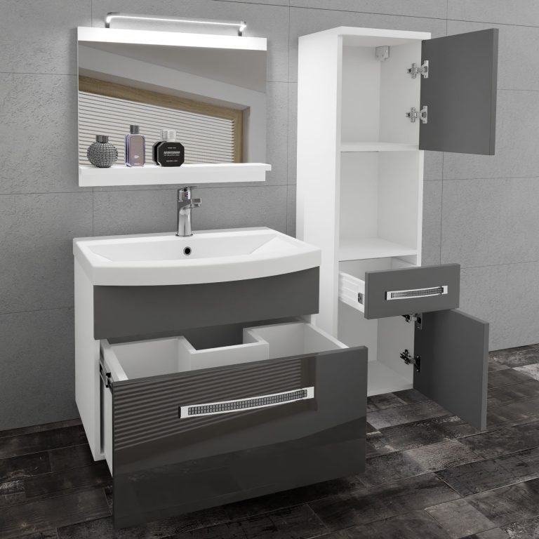 Zestaw mebli łazienkowych Glamour 53 GLA PM 3/0/W/SSR/0/MB/PP