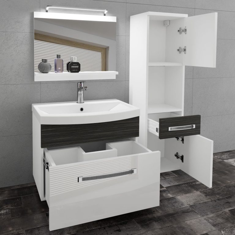 Zestaw mebli łazienkowych Glamour 54 GLA PM 3/0/W/WHK/0/MB/PP