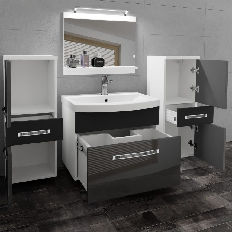 Zestaw mebli łazienkowych Glamour 70 GLA PM 4/0/W/SB/0/MB/PP