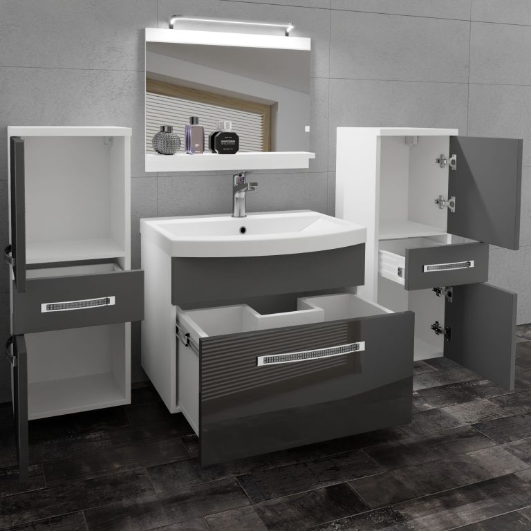 Zestaw mebli łazienkowych Glamour 72 GLA PM 4/0/W/SSR/0/MB/PP