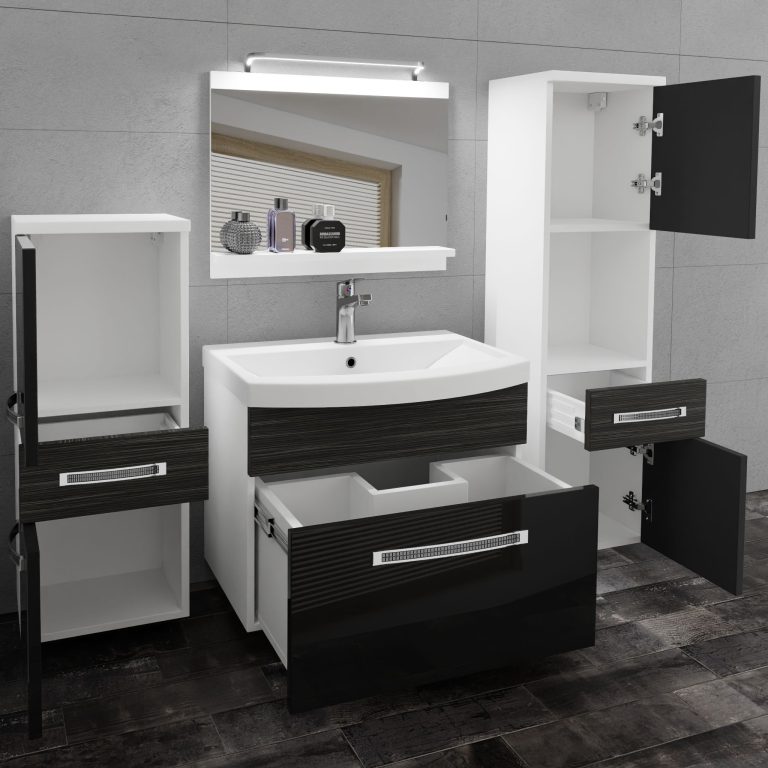 Zestaw mebli łazienkowych Glamour 94 GLA PM 5/0/W/BHK/0/MB/PP
