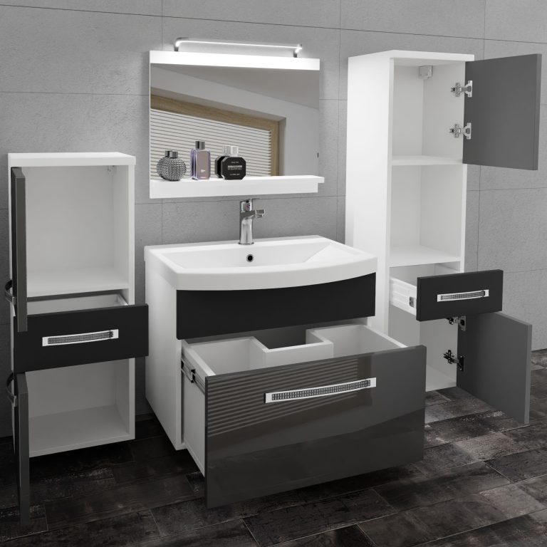 Zestaw mebli łazienkowych Glamour 89 GLA PM 5/0/W/SB/0/MB/PP