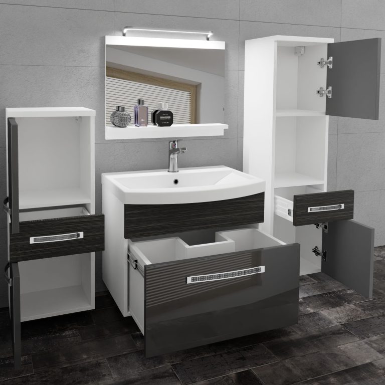 Zestaw mebli łazienkowych Glamour 90 GLA PM 5/0/W/SHK/0/MB/PP